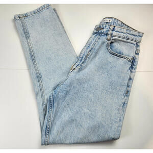 Zara Mom Fit Jeans size 6 Acid Wash High Rise 27" waist x 28" Inseam